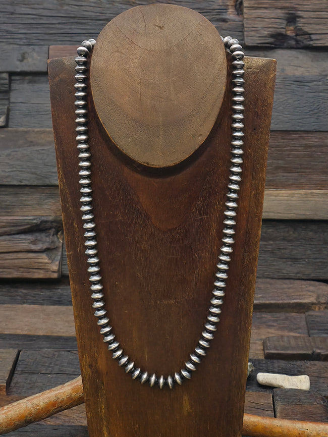 Sterling Silver Saucer Bead Necklace by Michelle Jameson - 22 in 8 mm. Saucer Bead