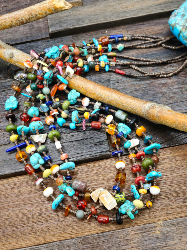 Four Strand Treasure Necklace by Helen Tsosie - 28" with 2" extender