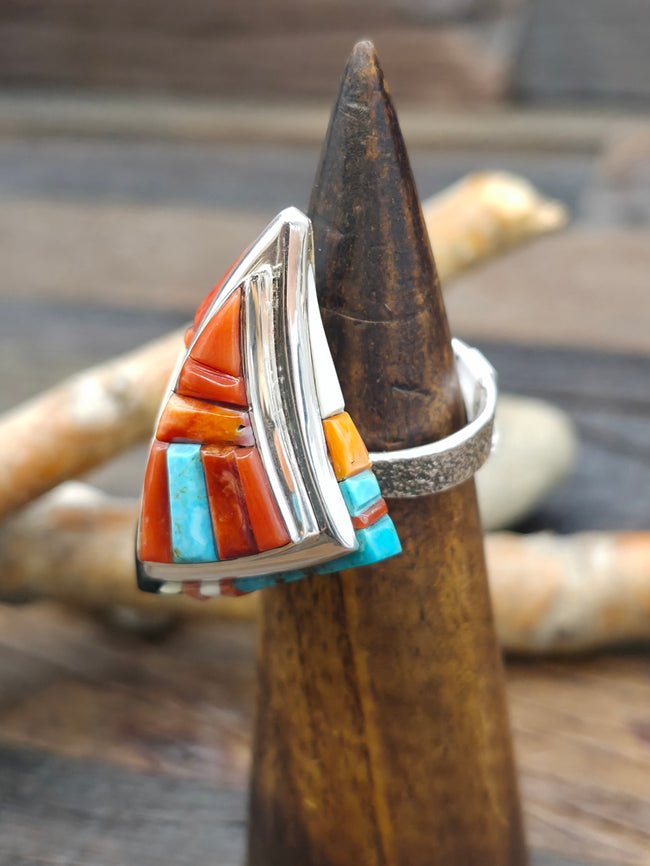 Adjustable Cobblestone Inlay Ring by David Tune