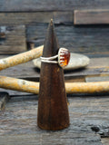 Sterling Silver Amber Ring by Jeff Lucio Size 8