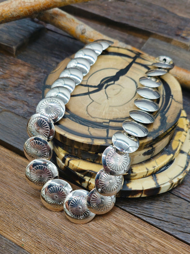Ina Nez Sterling Silver Pillow Bead Necklace 18 in.