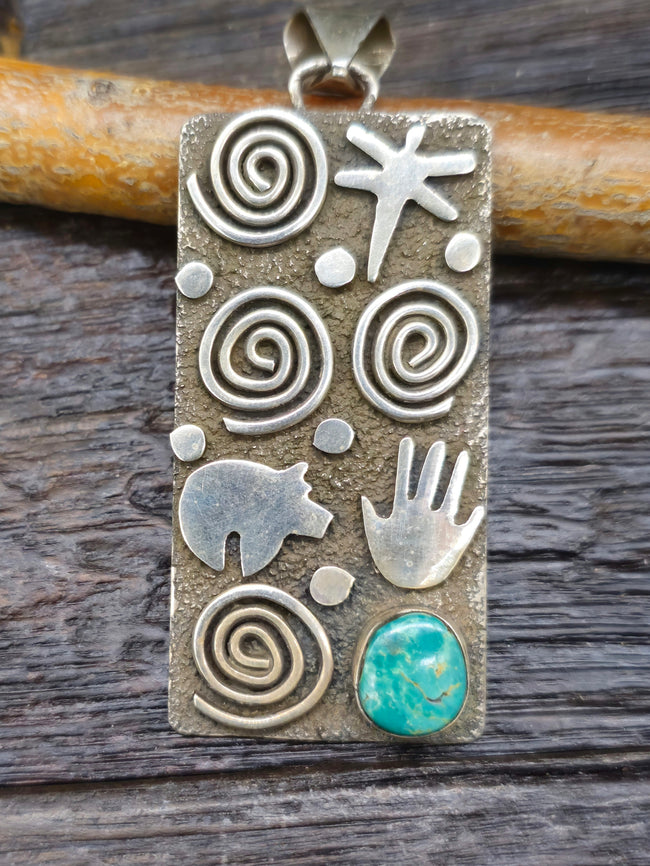 Alex Sanchez Sterling Silver & Turquoise Pendant