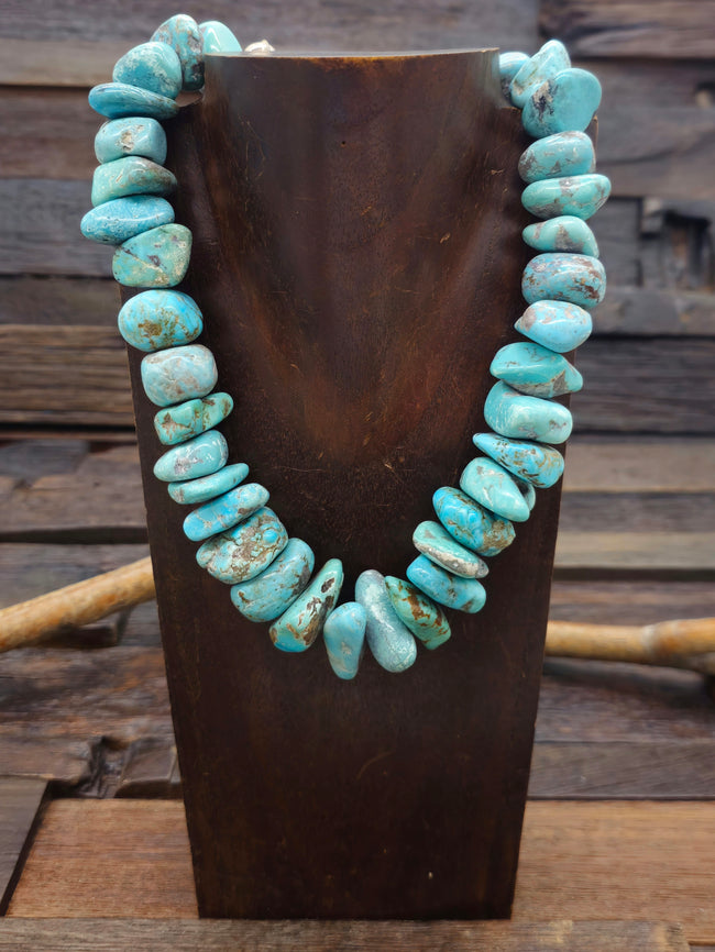Large Chunky Sky Horse Turquoise Nugget Necklace