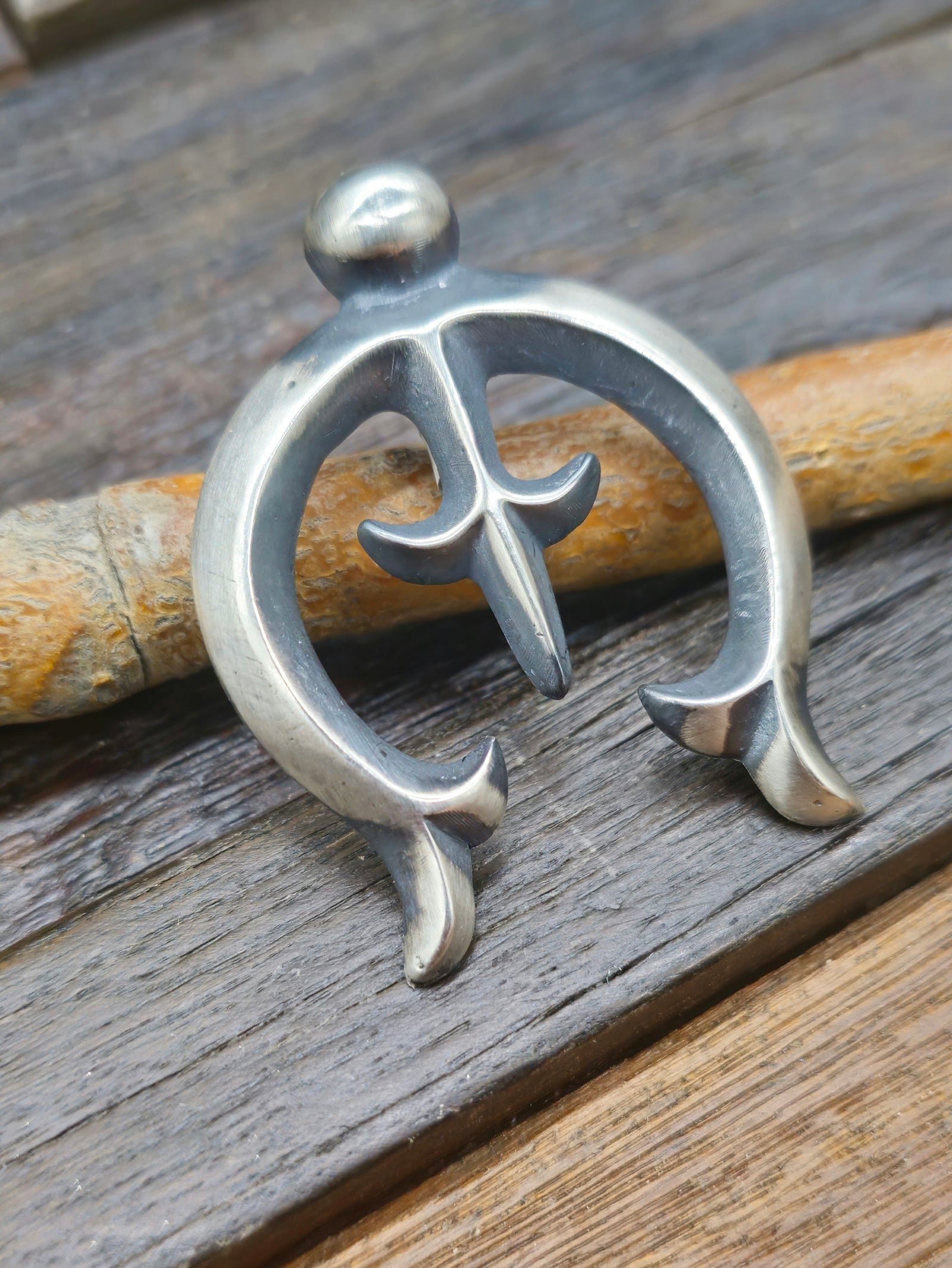 Oxidized Sterling Silver Naja Pendant by Harrison Bitsue