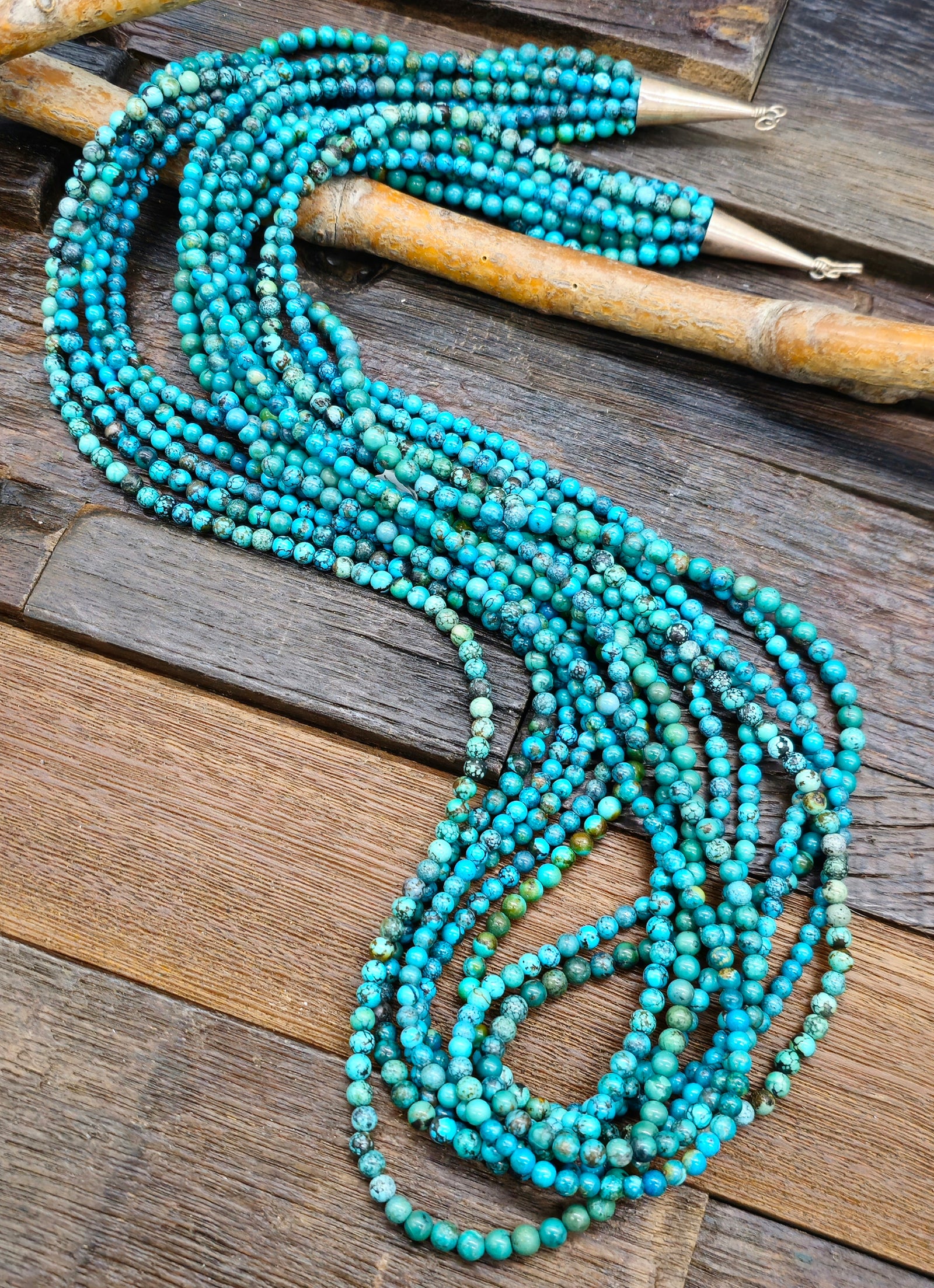 Eight Strand Blue Skyhorse Turquoise Necklace - 34 in.