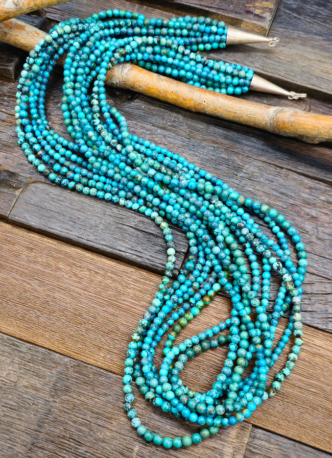Eight Strand Blue Skyhorse Turquoise Necklace - 34 in.