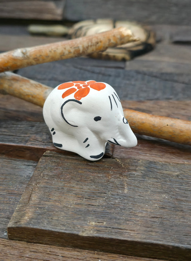 Mini Acoma Elephant with Flower