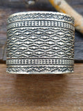 Stamped Sterling Silver Cuff by Sunshine Reeves - 6 3/4 in.