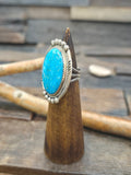 Sterling Silver Turquoise Ring by Phillip Yazzie - Size 8
