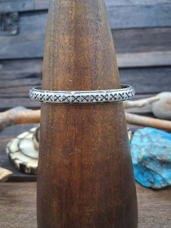 Silver Sterling Stamped Bracelet with 6 1/4 Inches by Sunshine Reeves