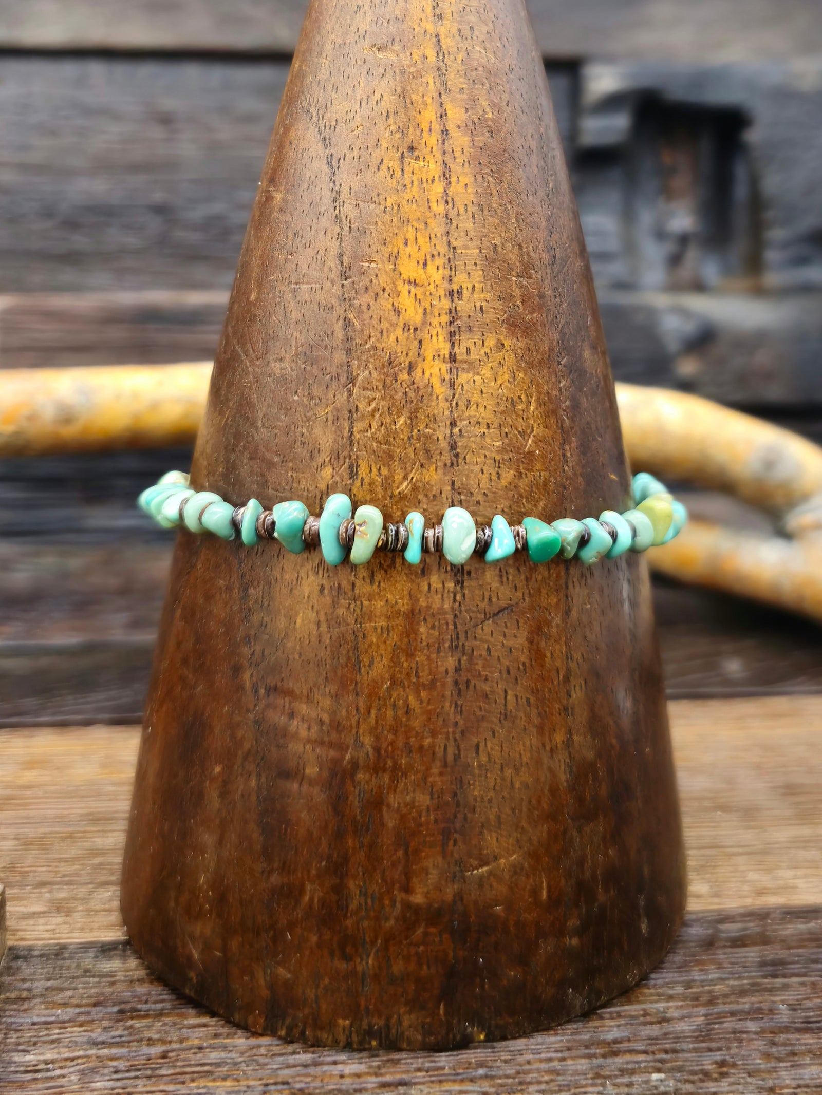 Green Turquoise Extra Small Nugget Bracelet by Coretta Coriz