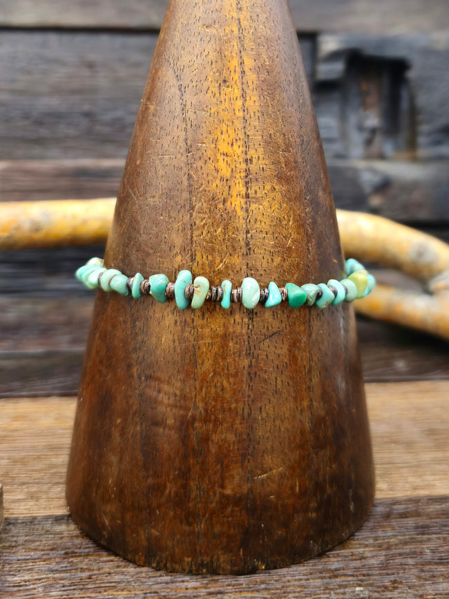 Green Turquoise Extra Small Nugget Bracelet by Coretta Coriz