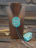 Sterling Silver Turquoise Cluster Bolo Tie by Tyler Brown