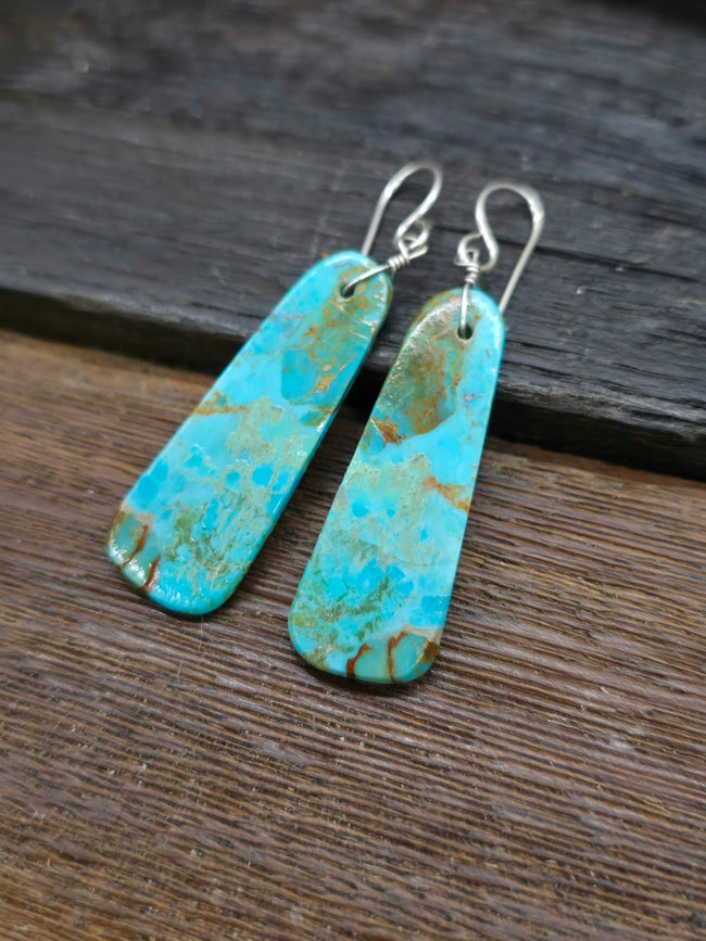 Turquoise Slab Earrings by Marcella Castillo