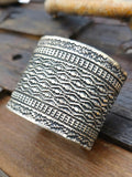 Stamped Sterling Silver Cuff by Sunshine Reeves - 6 3/4 in.