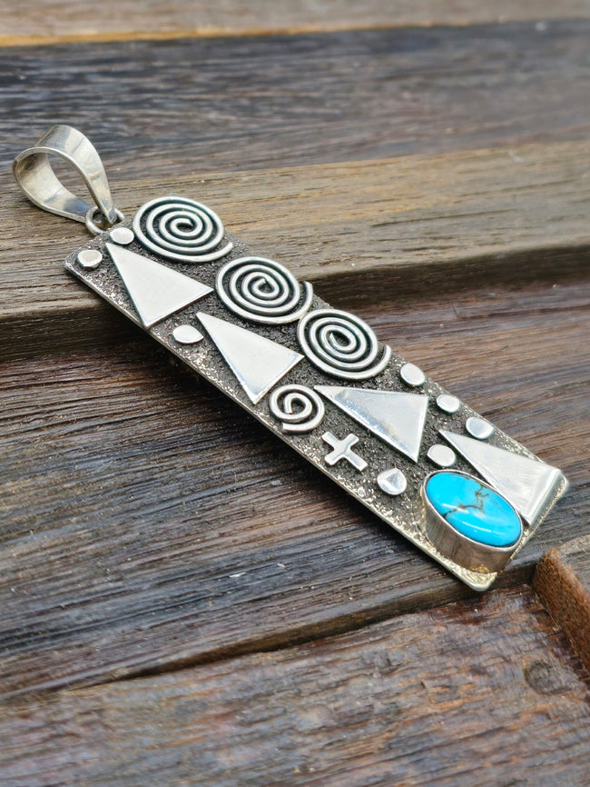 Alex Sanchez Sterling Silver & Turquoise Pendant