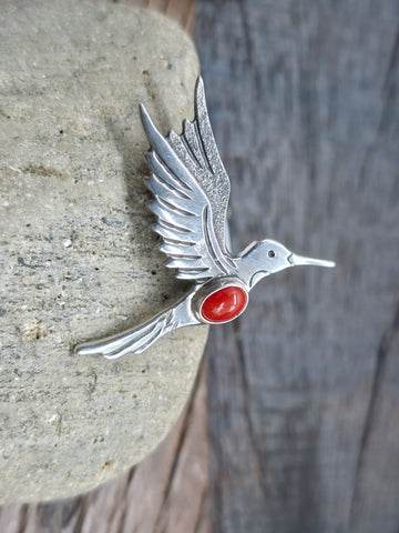 Stamped Sterling Silver Galloping Horse Pin by Limbert Perry - 2 in. by 1 1/2 in