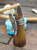 Stamped Sterling Silver Flower Ring by Dominic Dixon - Size 9