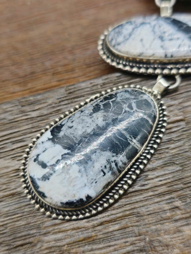 White Buffalo Lariat Necklace by Randall Endito - 24 in.