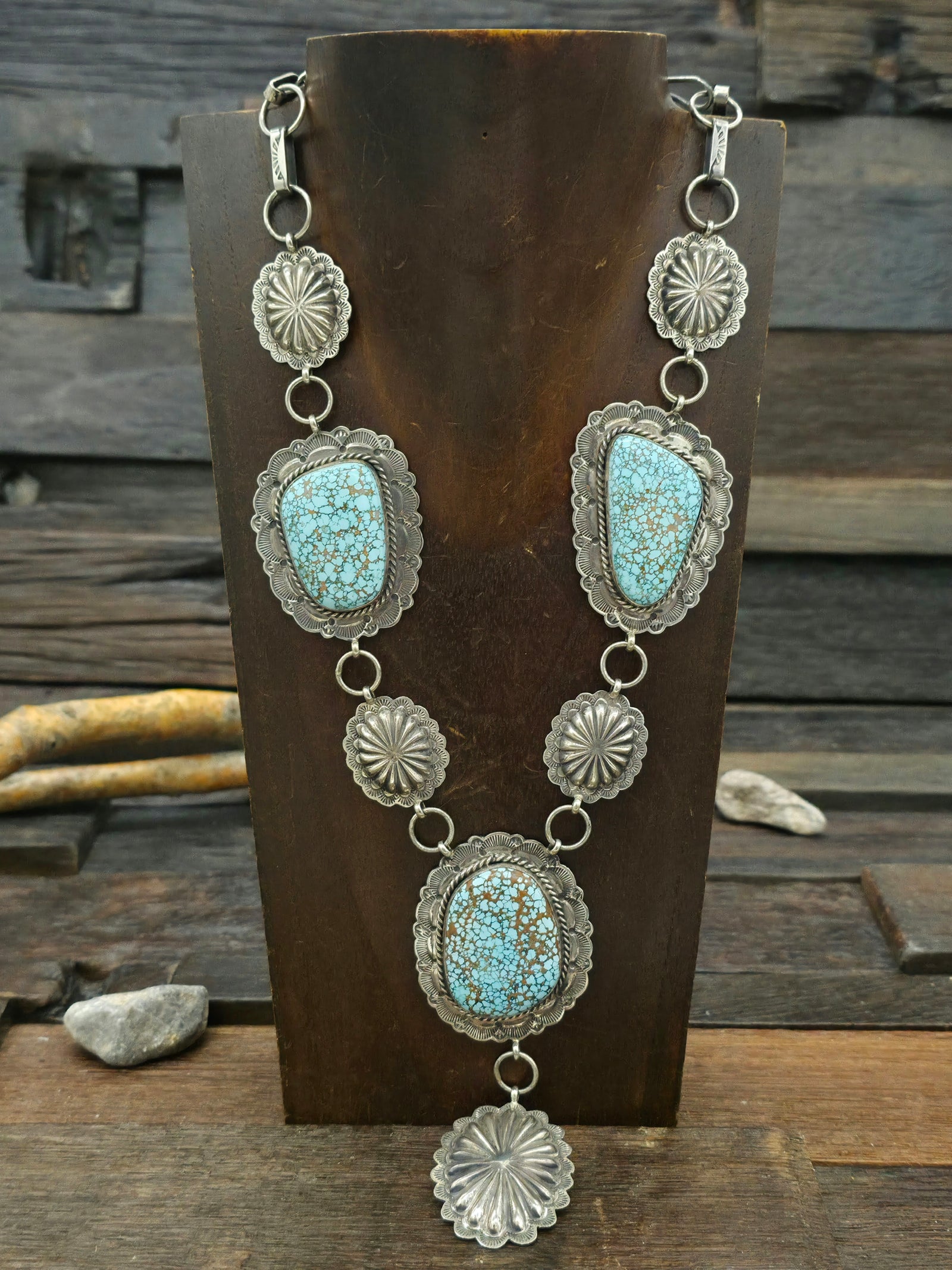 Sterling Silver #8 Turquoise Lariat - 20 in.