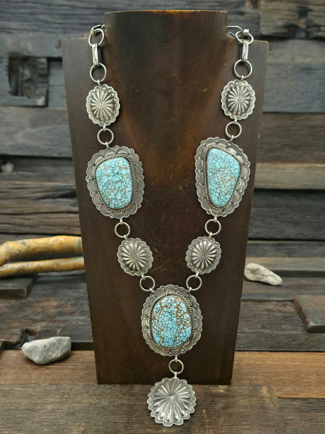 Sterling Silver #8 Turquoise Lariat - 20 in.