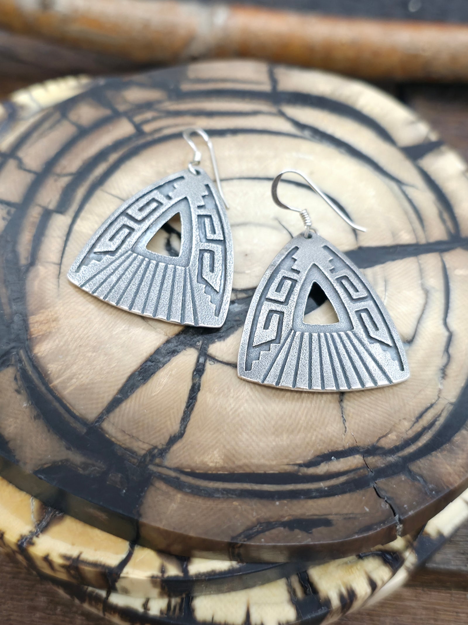 Sterling Silver Overlay Earrings by Everett & Mary Teller