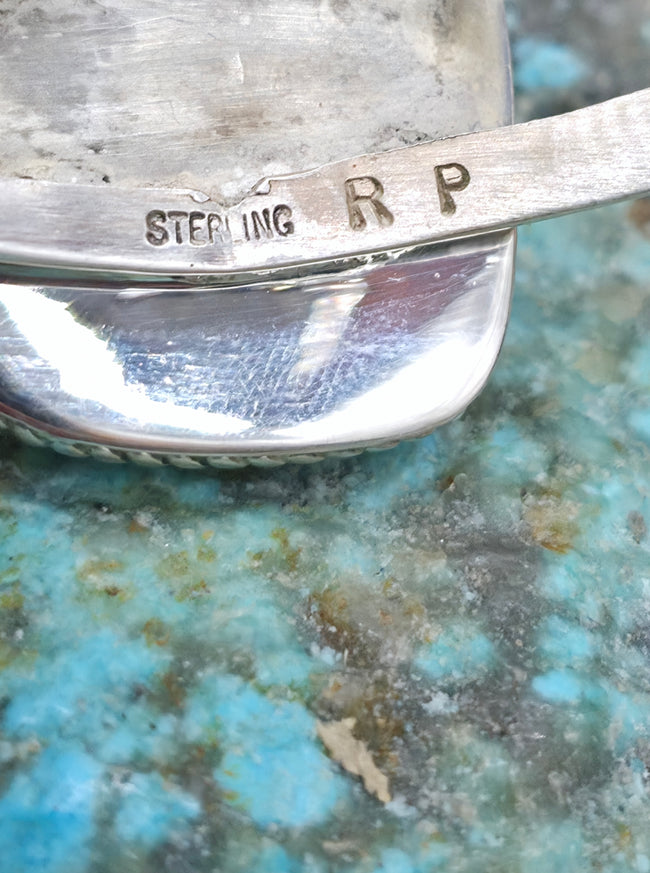 Sterling Silver and Onyx Rectangle Cuff by Rosella Paxton - 6 1/2 in. w/Gap