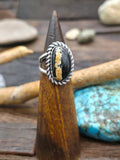Sterling Silver and Black Jack Turquoise Ring by Walter Vandever - Size 8 1/2