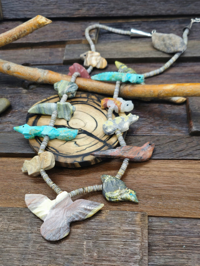 Multi-Animal Hand Carved Fetish Necklace by Matt Mitchell