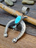 Sterling Sliver Turquoise Naja Pendant by Valene Cayatineto