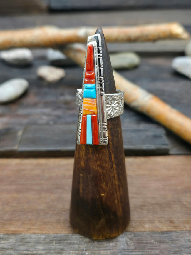 Adjustable Cobblestone Inlay Ring by David Tune