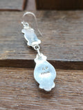 Two Stone Sterling Silver Blue Gem and Sonoran Turquoise Earrings by Rosella Paxton