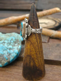 Stamped Sterling Silver Blue Gem Turquoise Ring by Dean Sandoval - Size 8 3/4