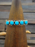 Five Stone Turquoise and Sterling Silver Cuff by Joann Spencer