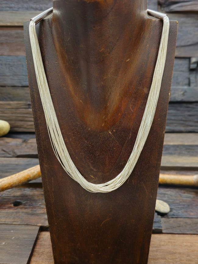 30 Strand Liquid Silver Necklace - 18 In.