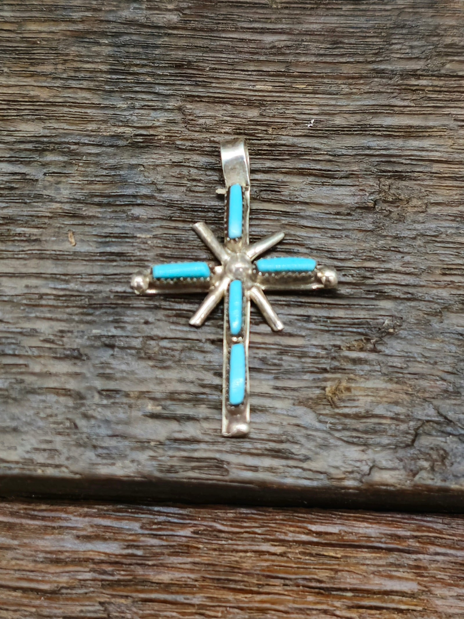 Small Needlepoint Cross Pendant by Jill Peywa