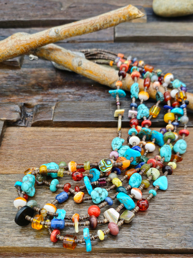 Four Strand Treasure Necklace by Helen Tsosie - 28" with 2" extender