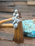 Sterling Silver Golden Hills Turquoise Cluster Ring by Tyler Brown - Size 6 1/2