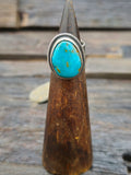 Leon Martinez Turquoise and Sterling Adjustable Ring