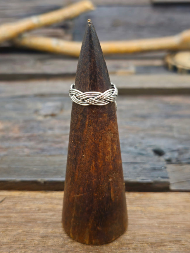 Braided Sterling Silver Ring - Size 7