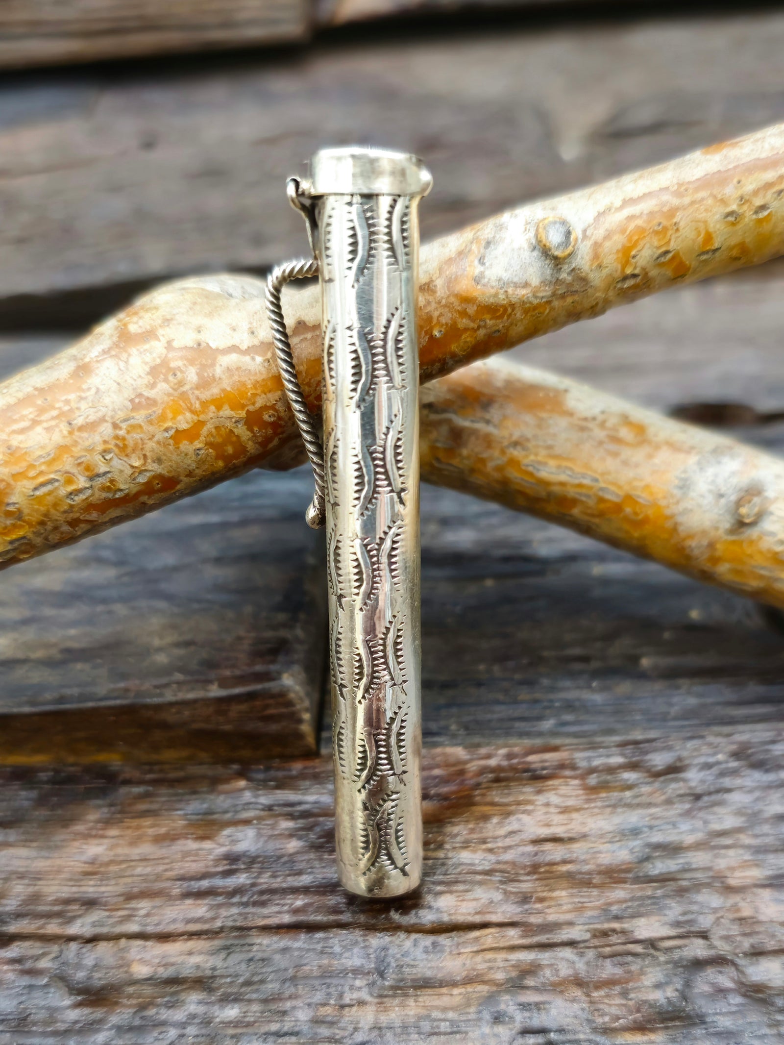 Stamped Sterling Silver Toothpick Holder