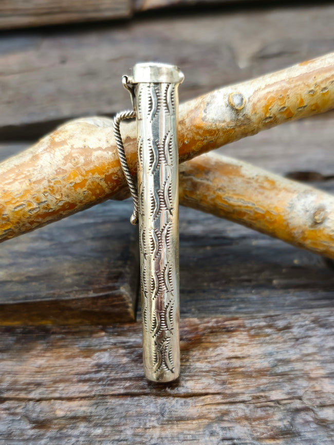Stamped Sterling Silver Toothpick Holder