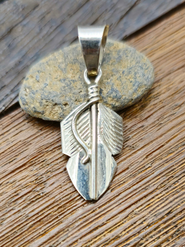 Chris Charley High Shine Sterling Silver Mini Feather Pendant