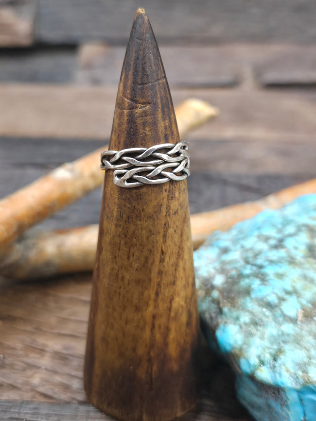 Braided Sterling Silver Ring - Adjustable