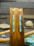 Sterling Silver Turquoise Inlay Earrings by Robert Booqua