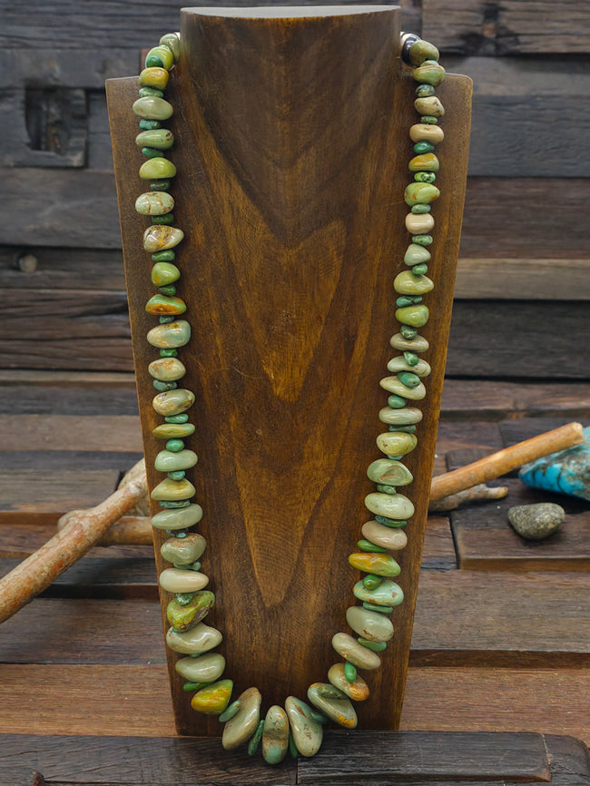 Mixed Green Turquoise Stone Bead Necklace - 25 in.
