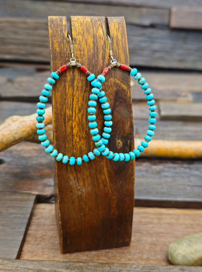 Turquoise Bead Earrings by Irene Lovato