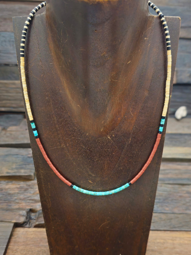 Colorblock Santo Domingo Necklace by Torevia Crespin - 18 in