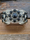 Sterling Silver Black Onyx Cluster Cuff by Donovan Cadman - 7 in.
