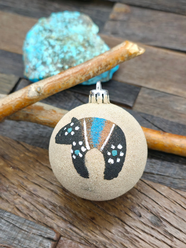Sand Painting Christmas Ornament Bauble by Bingo Smith - Bear